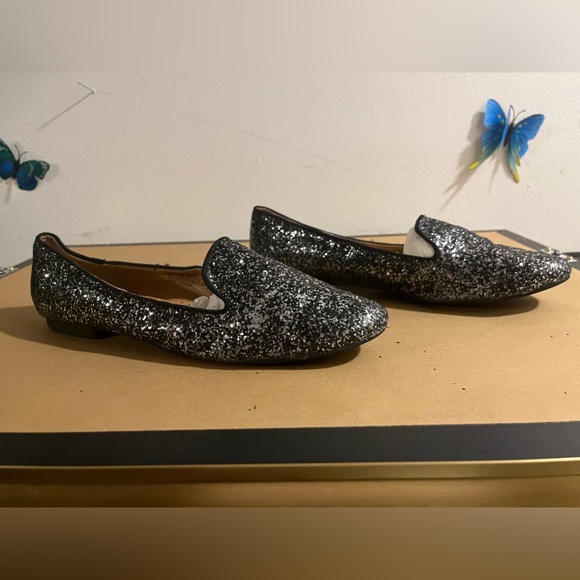 “Rampage” black with silver glitter loafers. - Picture 6 of 7